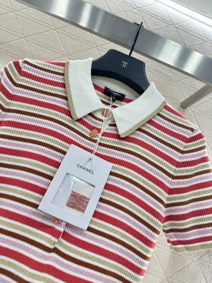 Striped Collared Knit Dress