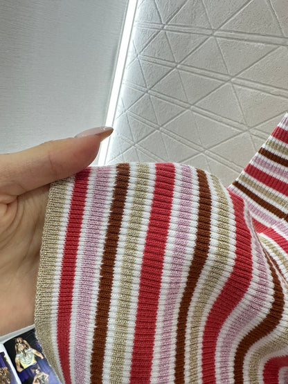 Striped Collared Knit Dress