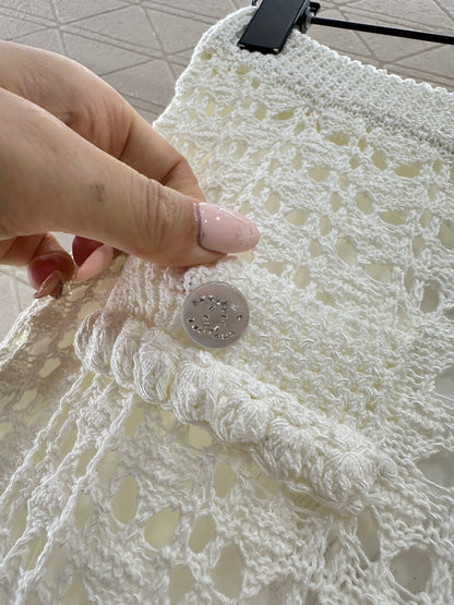 Openwork Knit Wide-Leg Trousers