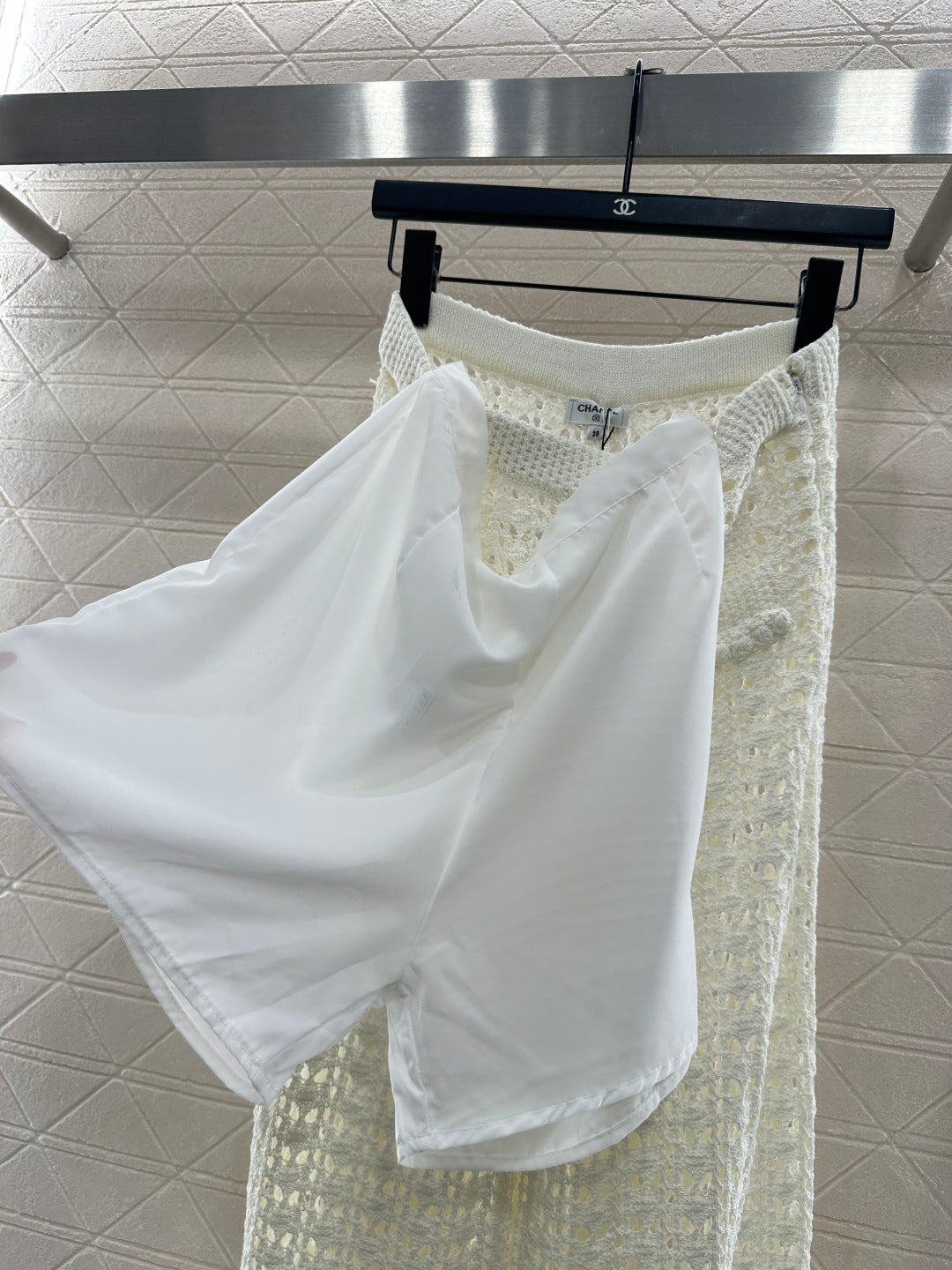 Openwork Knit Wide-Leg Trousers