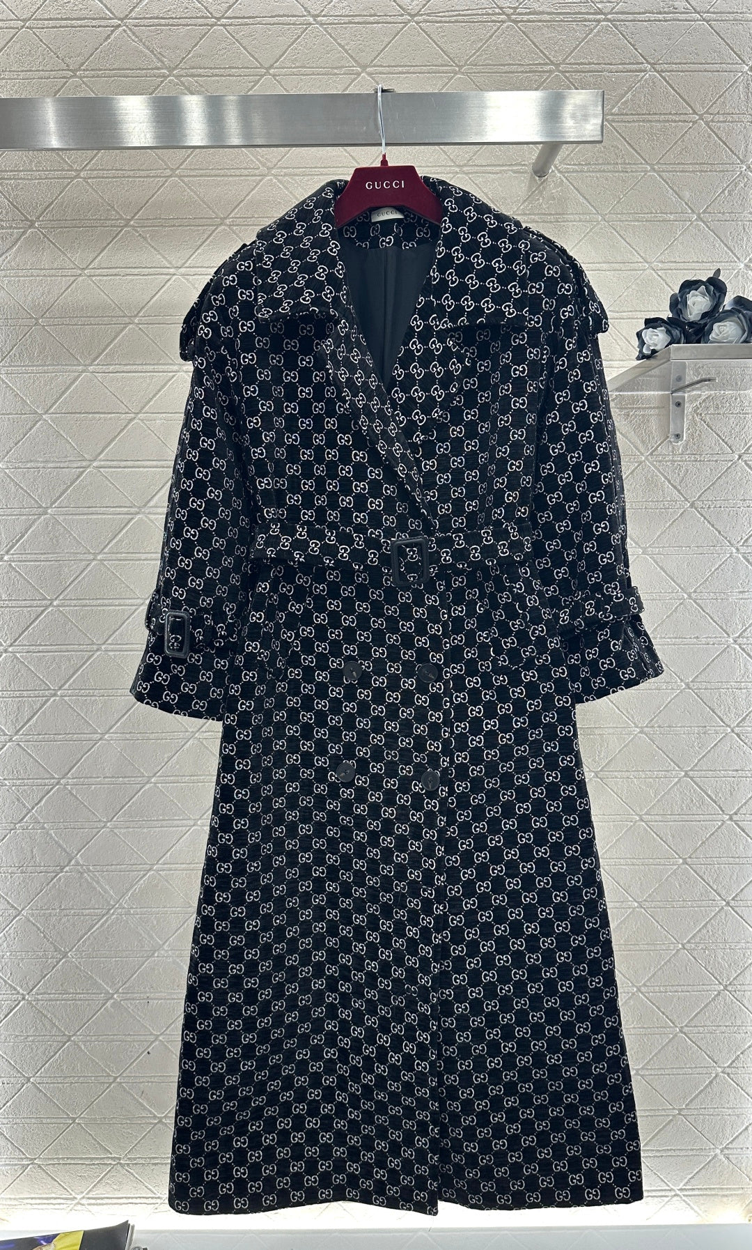 Long Jacquard Collar Suit Coat