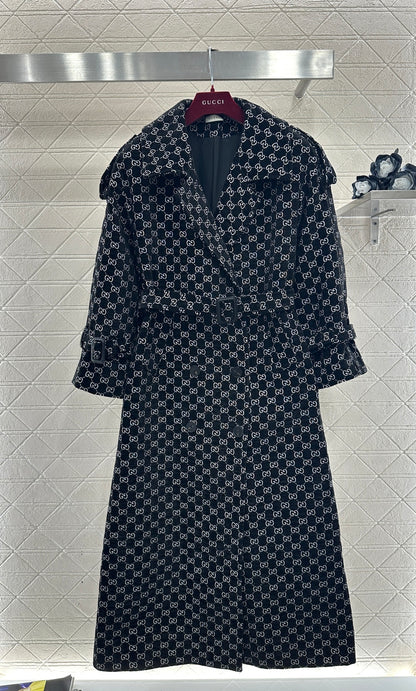Long Jacquard Collar Suit Coat