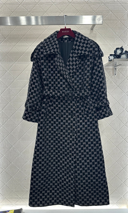 Long Jacquard Collar Suit Coat