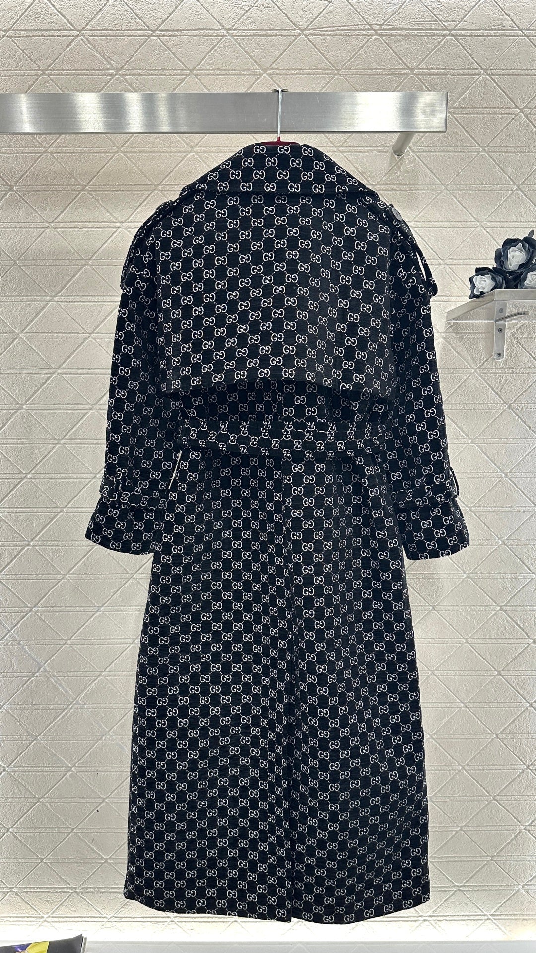 Long Jacquard Collar Suit Coat