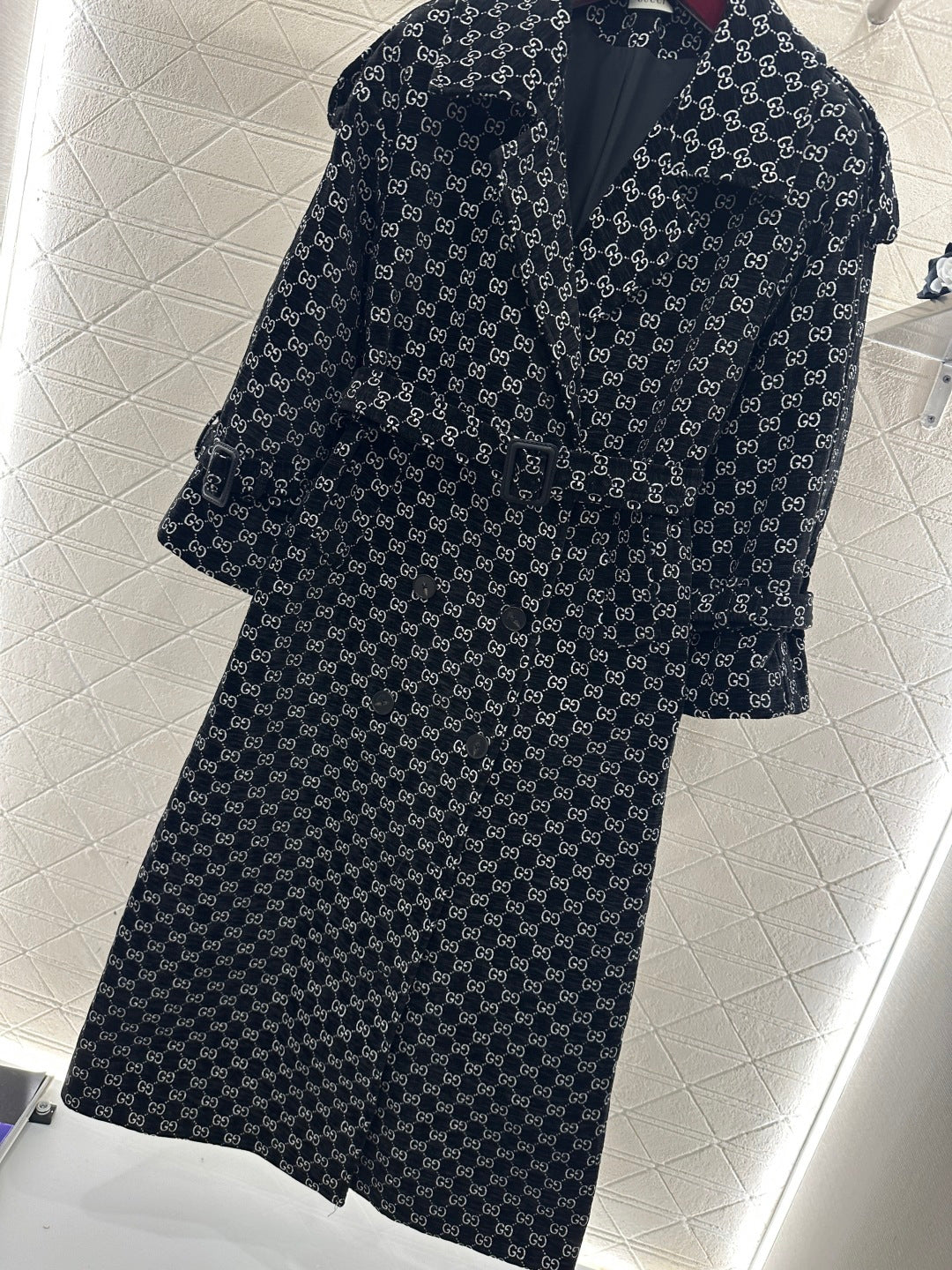 Long Jacquard Collar Suit Coat