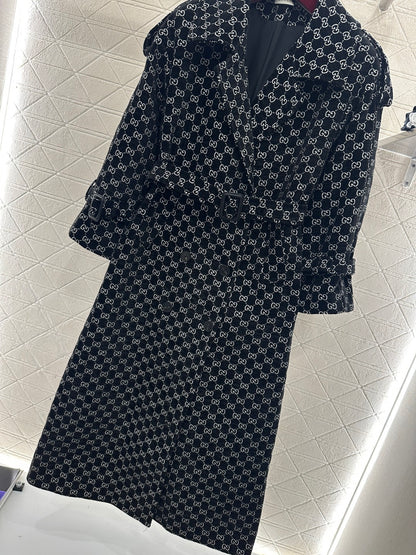Long Jacquard Collar Suit Coat