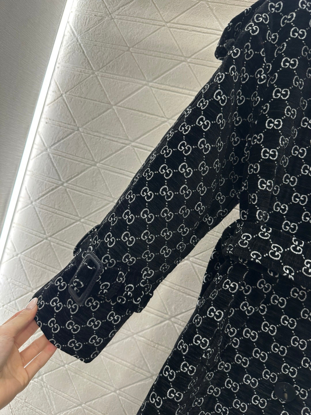 Long Jacquard Collar Suit Coat