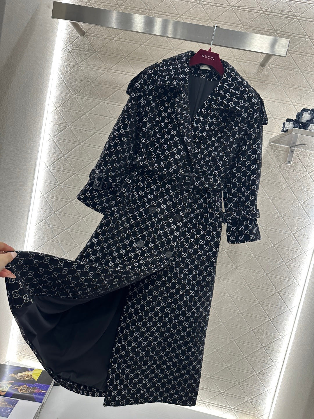Long Jacquard Collar Suit Coat