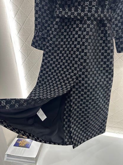 Long Jacquard Collar Suit Coat