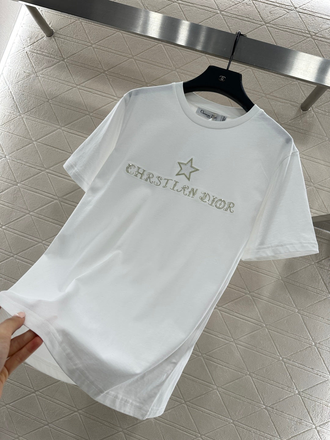 Embroidered Sequin Logo T-shirt