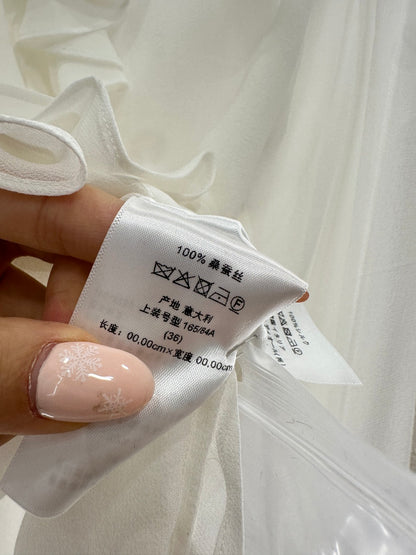 Stacked Cake Collar Silk Shirt