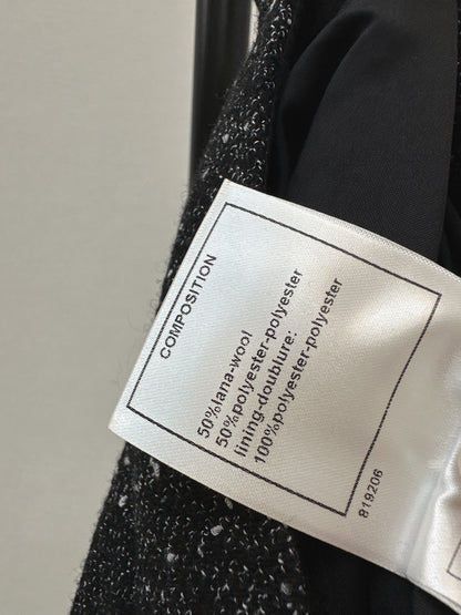 Black Tweed Midi Skirt
