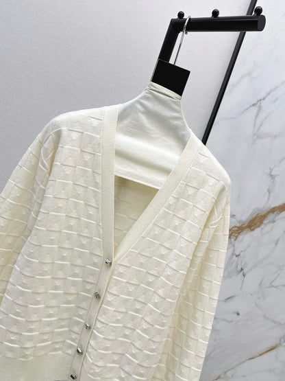 Dark Floral V-Neck Knit Cardigan