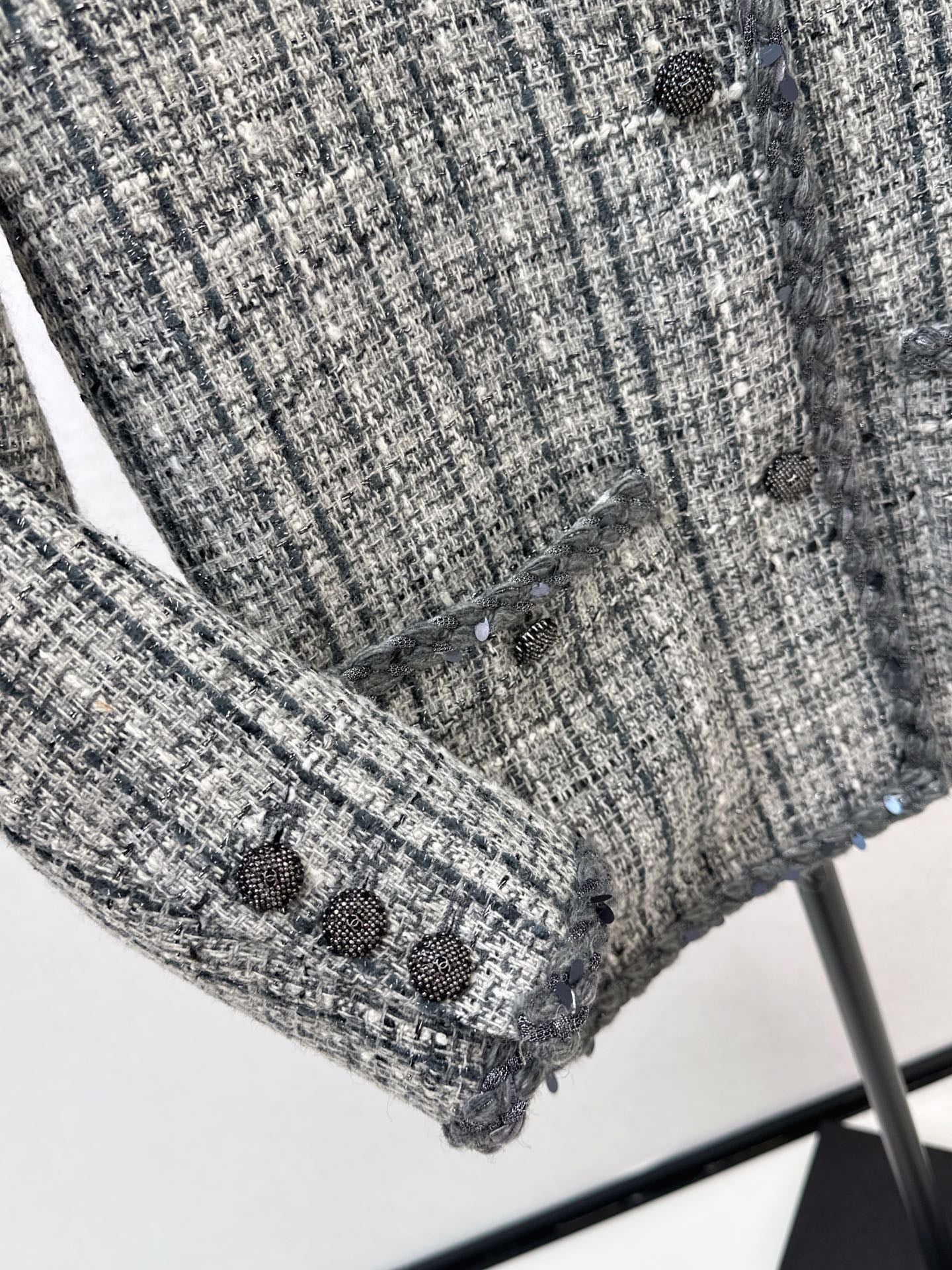 Woven Tweed Coat
