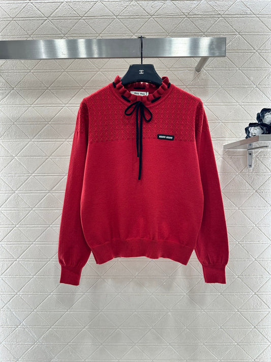 Bow-tie Tulip Collar Sweater