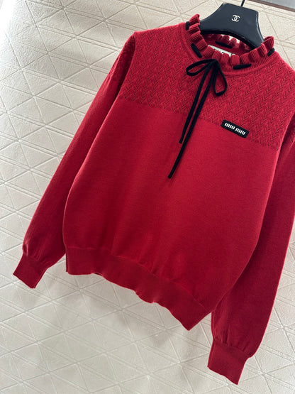 Bow-tie Tulip Collar Sweater