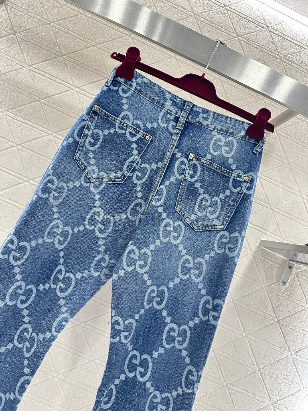 Printed Flared Denim Pants