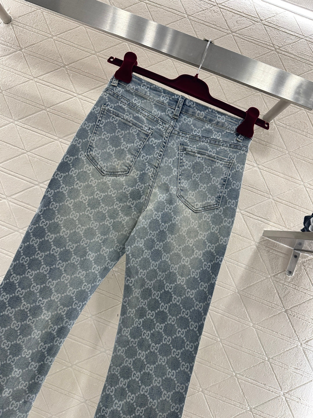 Laser-Printed Flared Jeans