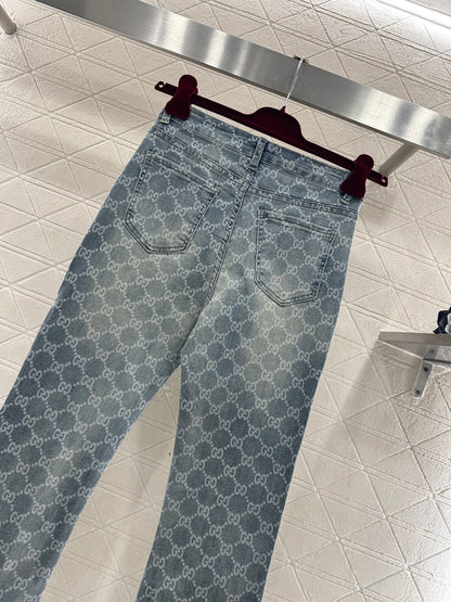 Laser-Printed Flared Jeans