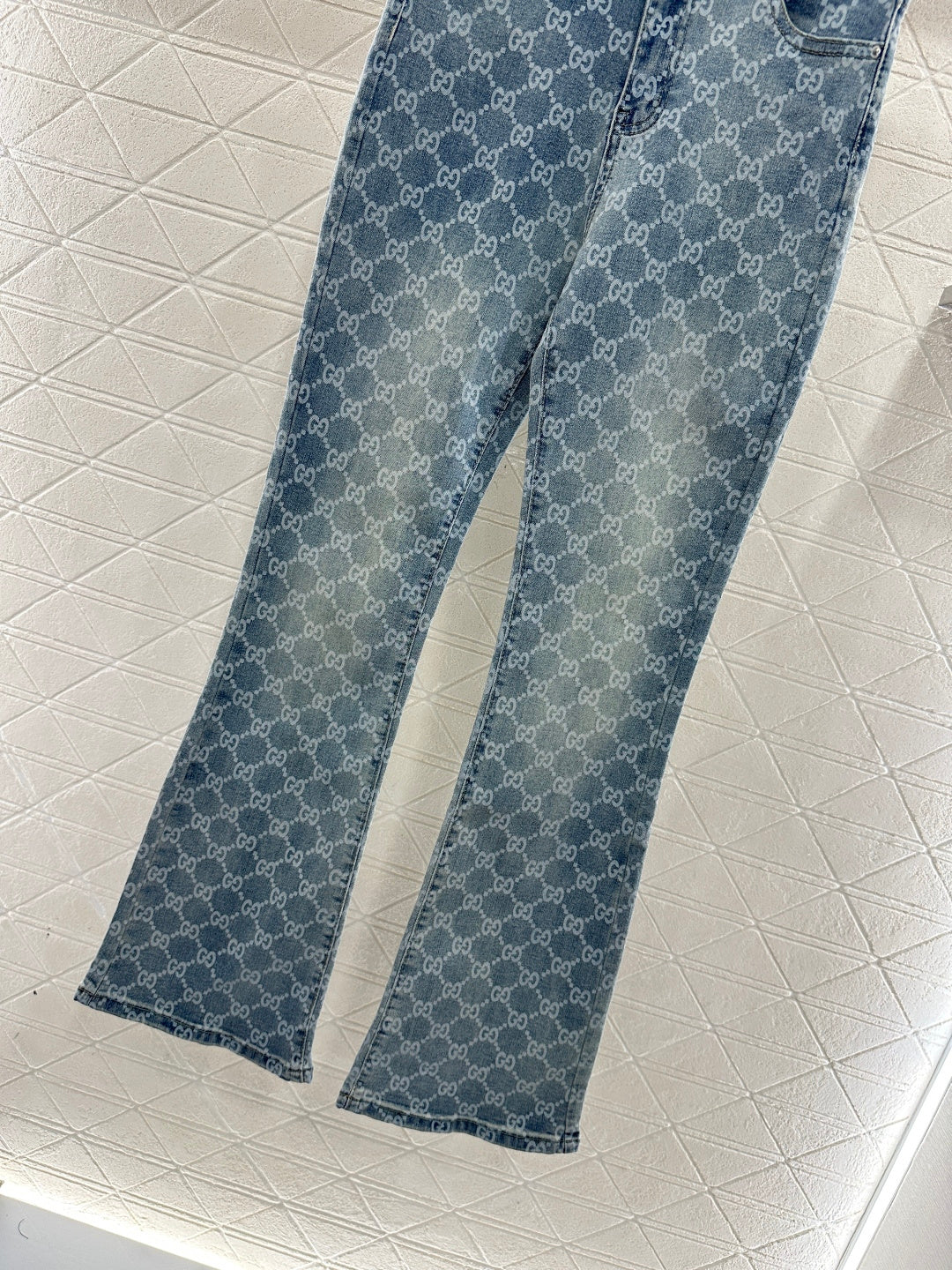 Laser-Printed Flared Jeans