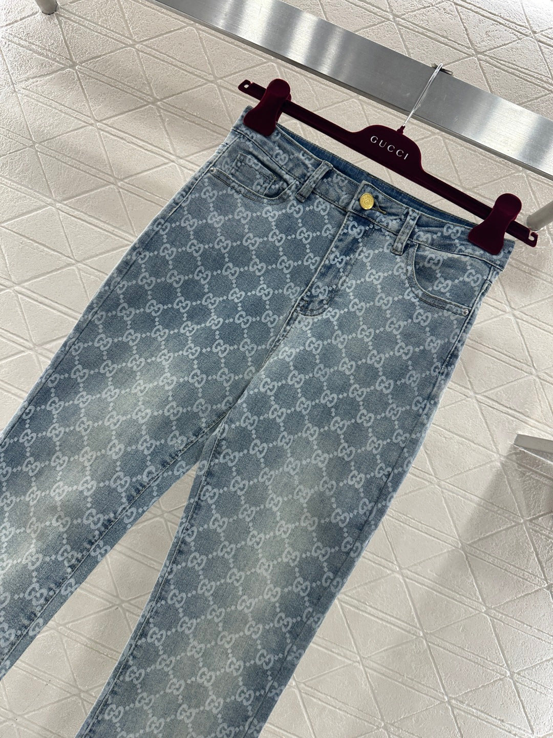 Laser-Printed Flared Jeans