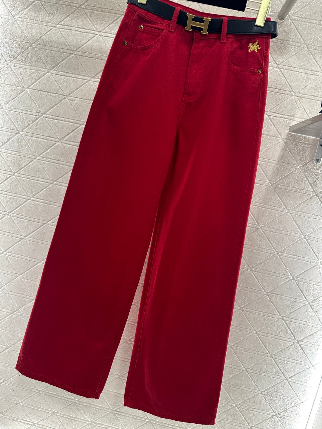 Belted Straight Leg Jeans