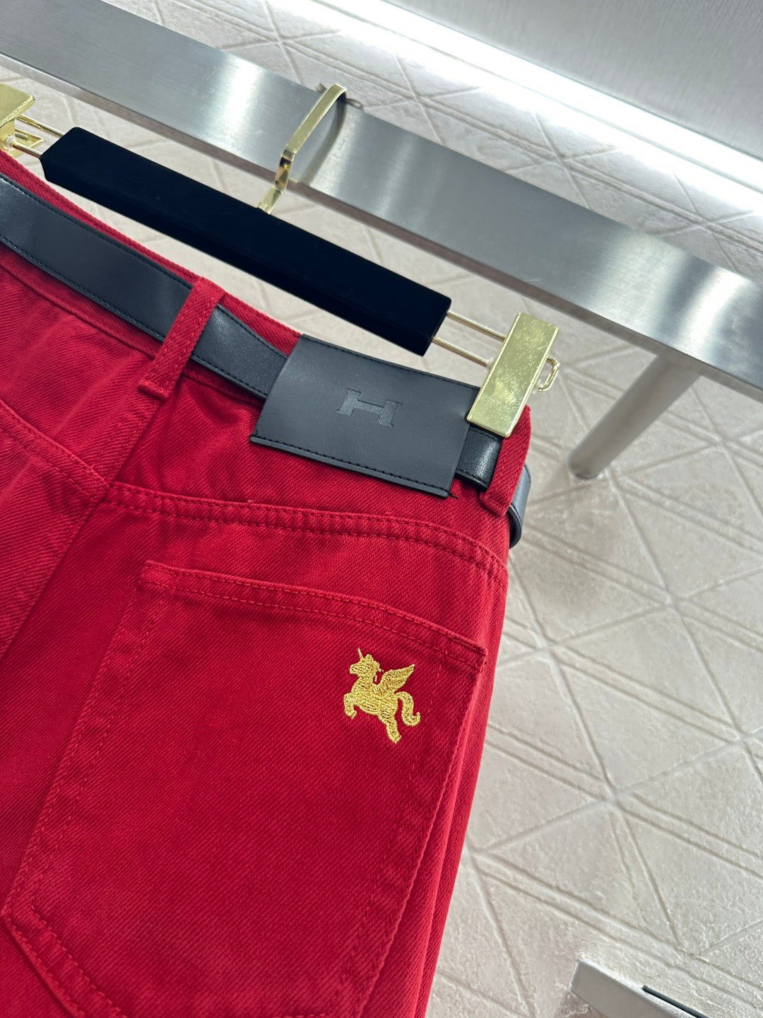 Belted Straight Leg Jeans
