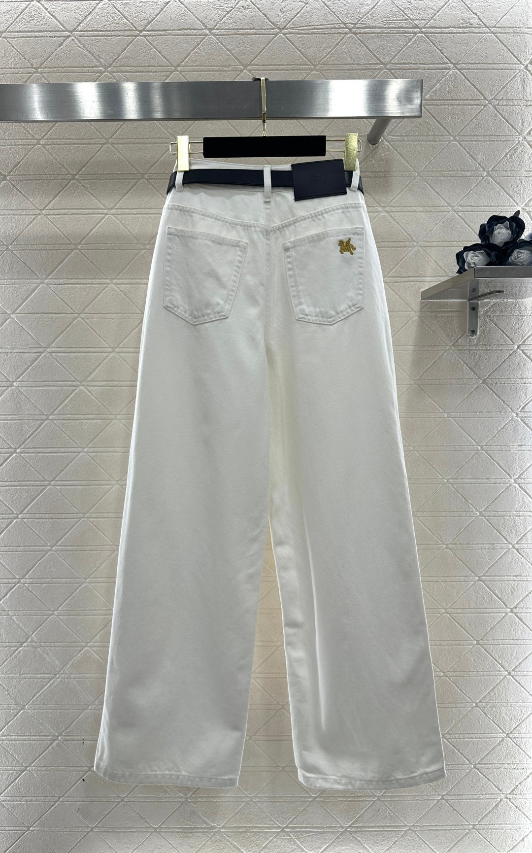 Belted Straight Leg Jeans