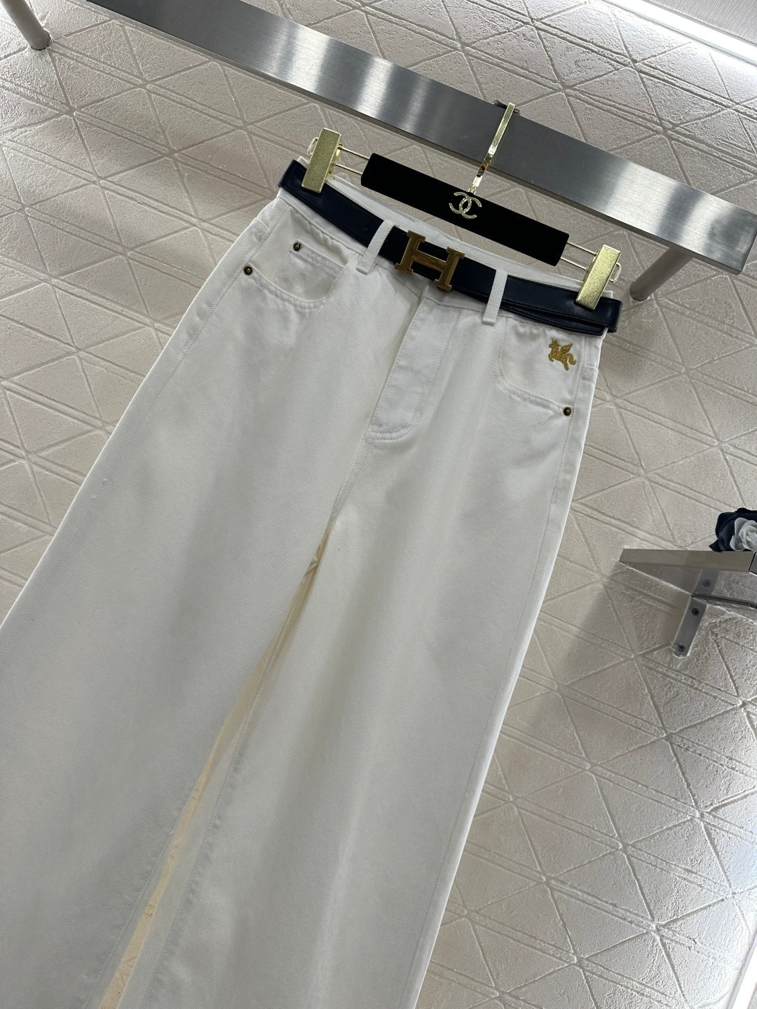 Belted Straight Leg Jeans