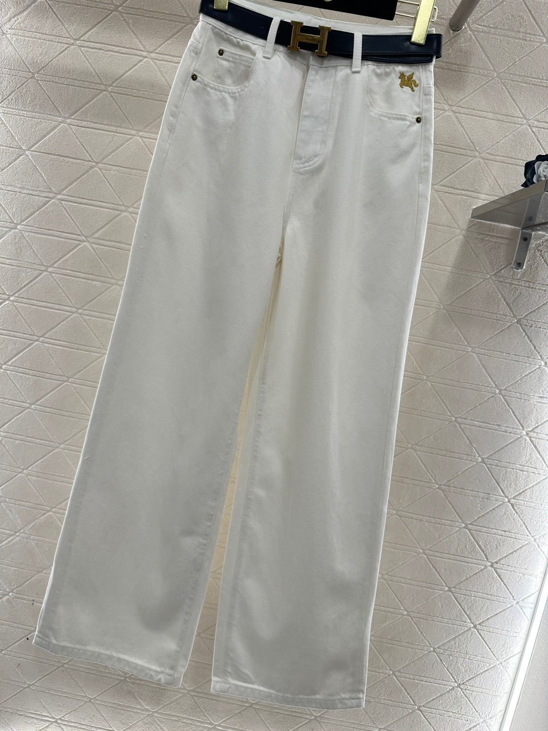 Belted Straight Leg Jeans