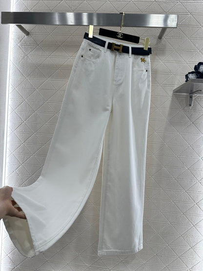 Belted Straight Leg Jeans