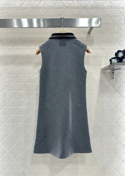 Asymmetrical Collared Vest Dress