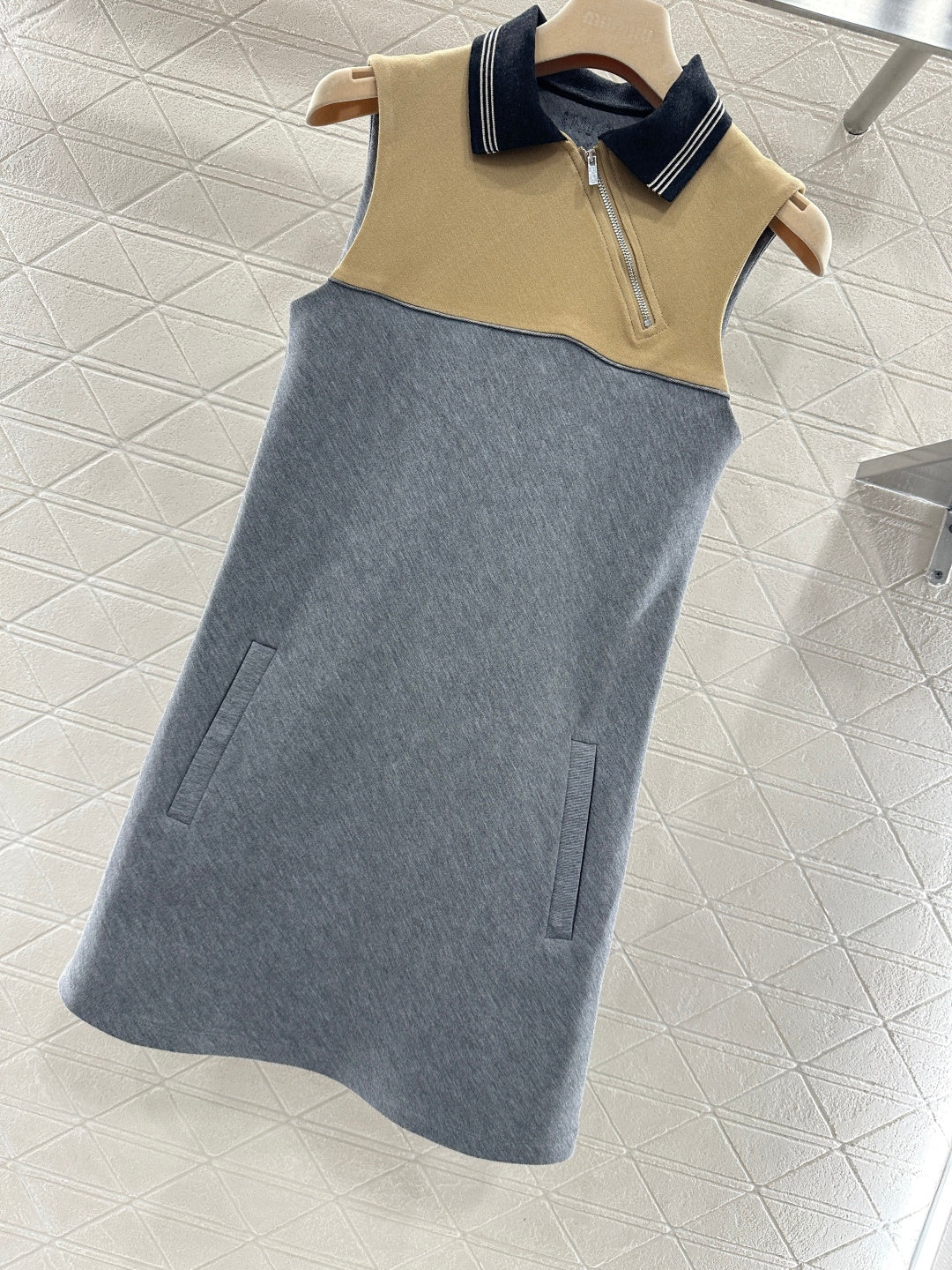 Asymmetrical Collared Vest Dress