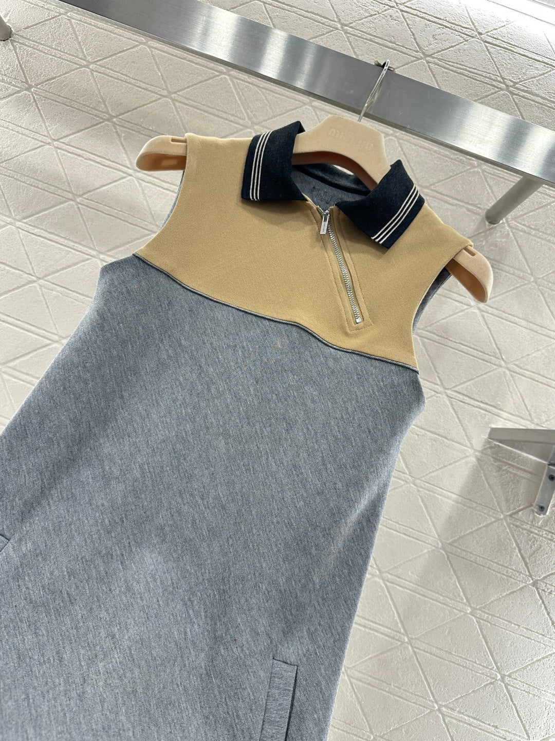 Asymmetrical Collared Vest Dress