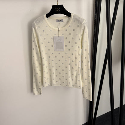 Rhinestone long-sleeved