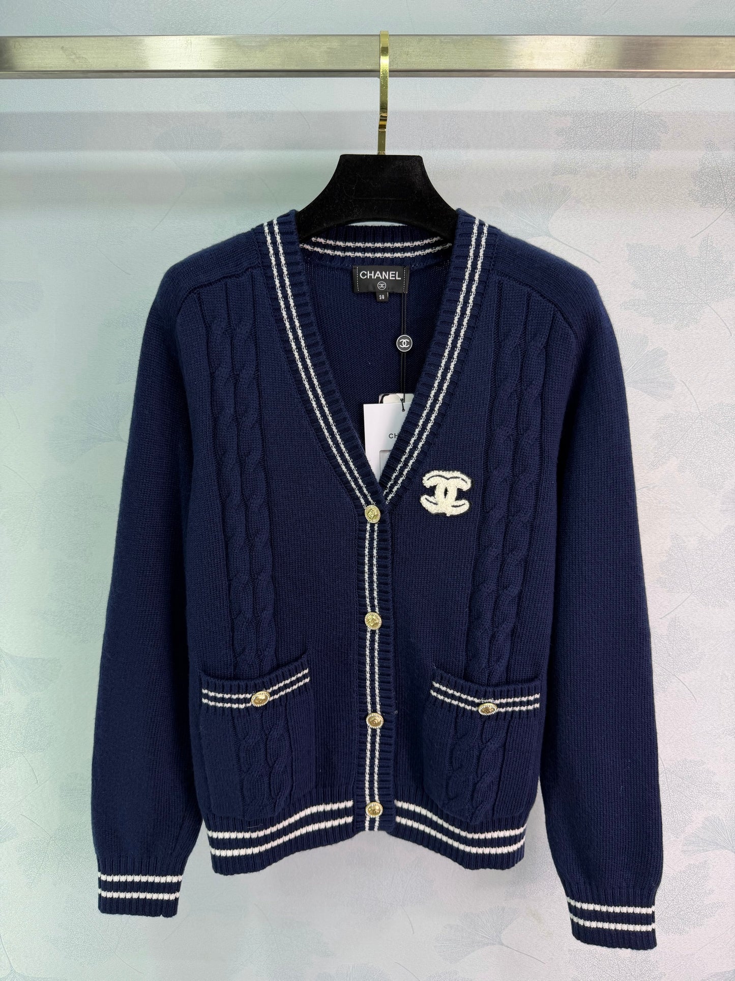 Navy Blue Knit Cardigan