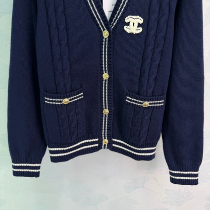 Navy Blue Knit Cardigan