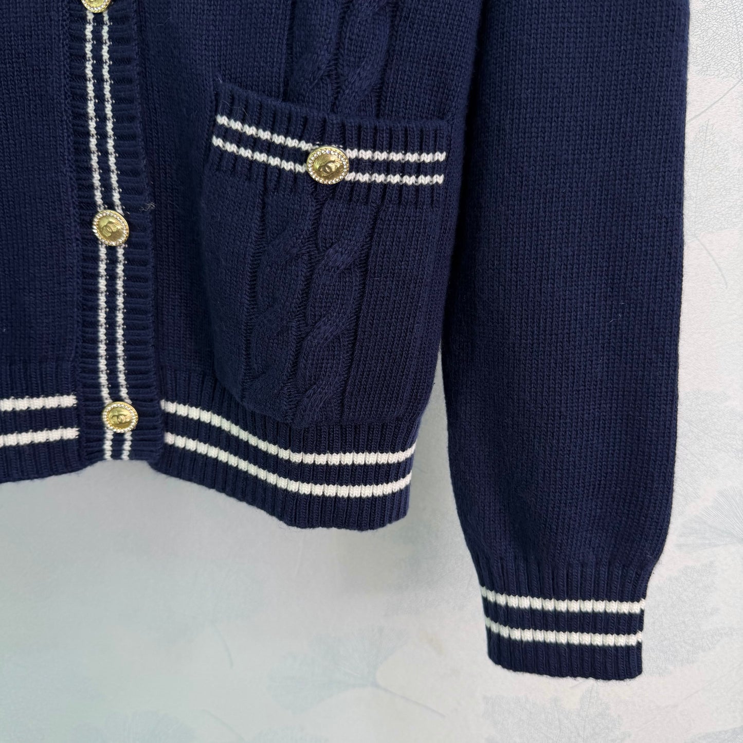 Navy Blue Knit Cardigan