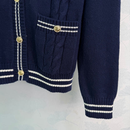 Navy Blue Knit Cardigan