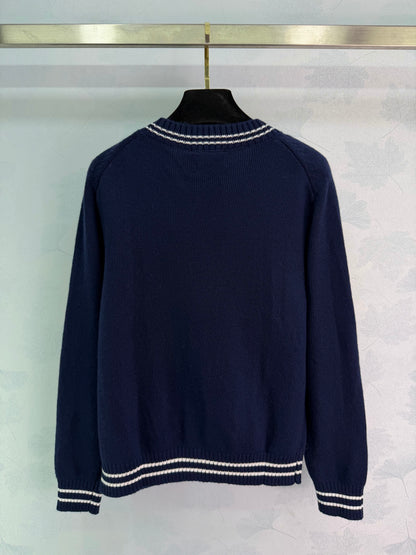 Navy Blue Knit Cardigan