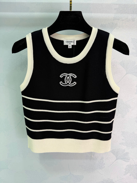 Striped Knit Vest