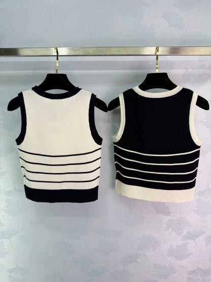 Striped Knit Vest