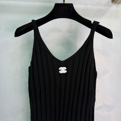 V-neck top + slip dress