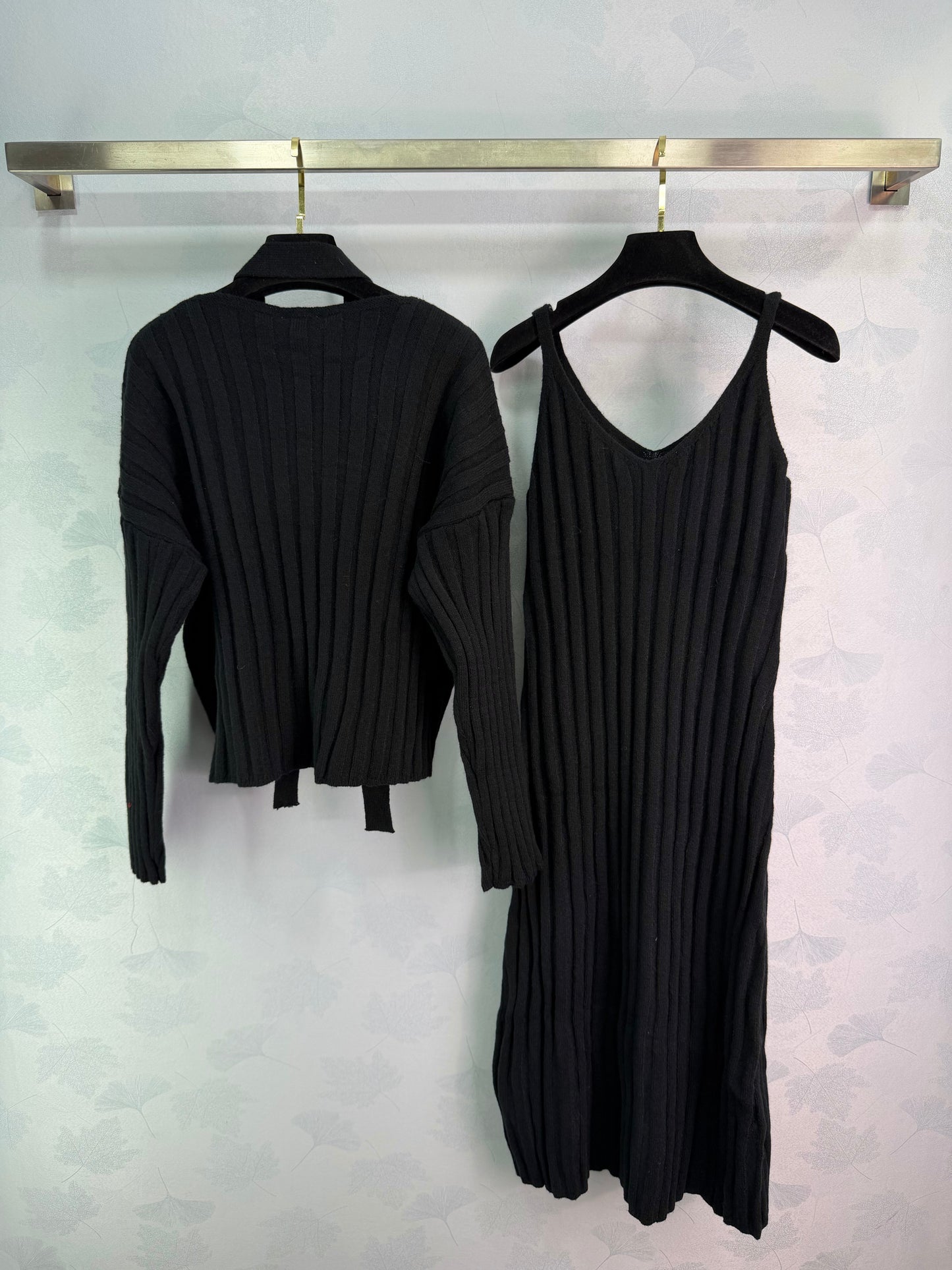 V-neck top + slip dress