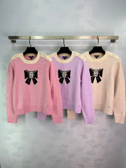Bow-Tie Knit Sweater
