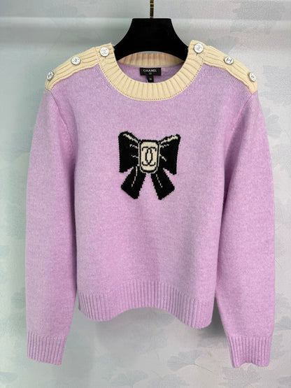 Bow-Tie Knit Sweater