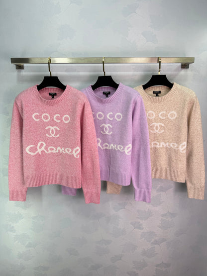 Letter Print Knit Sweater