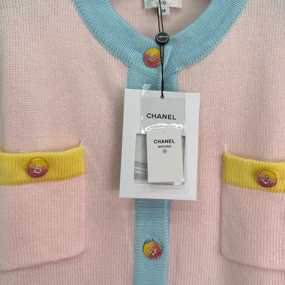 Color-blocked V-neck Cardigan