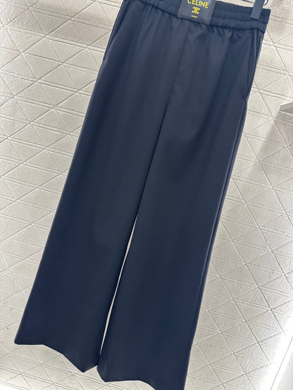 Logo Wide-Leg Wool Trousers