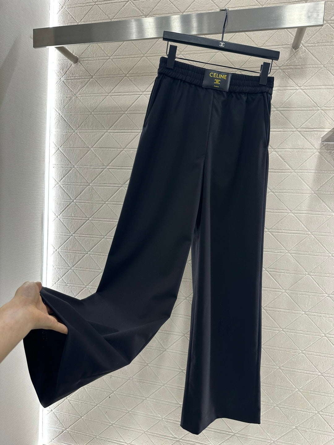 Logo Wide-Leg Wool Trousers
